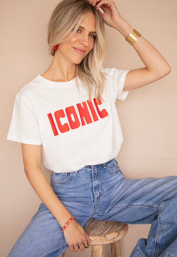 Call Me Iconic White/Red - T-Shirt