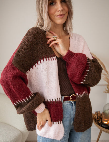 Soft Stitch Pink/Bordeaux - Cardigan