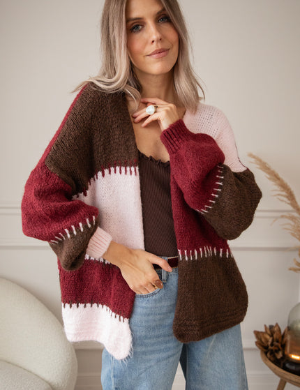 Soft Stitch Pink/Bordeaux - Cardigan