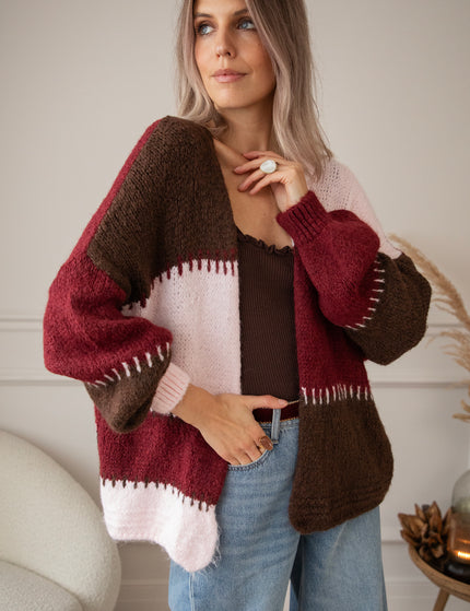 Soft Stitch Pink/Bordeaux - Cardigan