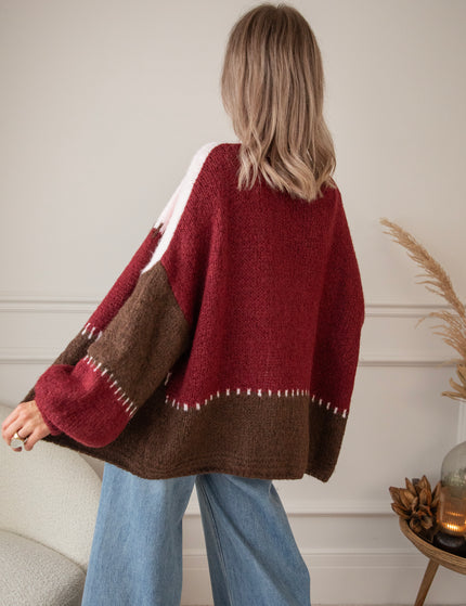 Soft Stitch Pink/Bordeaux - Cardigan