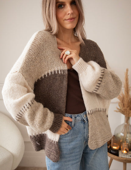 Soft Stitch Taupe/Beige - Cardigan