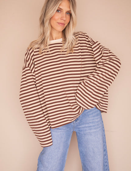 Sadie Stripe Beige/Choco - Longsleeve