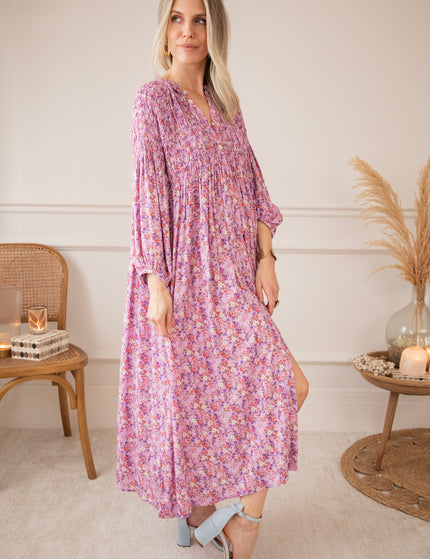 Joyce Bloom Girly Pink - Maxi Jurk