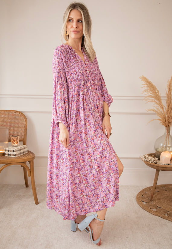 Joyce Bloom Girly Pink - Maxi Dress