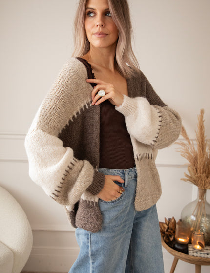 Soft Stitch Taupe/Beige - Cardigan