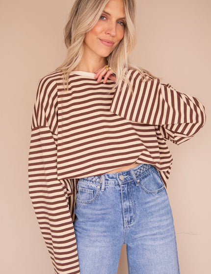 Sadie Stripe Beige/Choco - Longsleeve