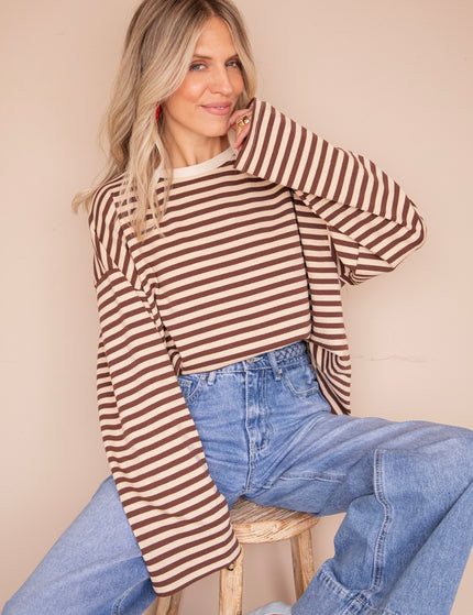 Sadie Stripe Beige/Choco - Longsleeve