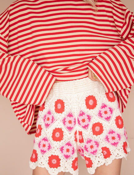 Crochet Blooms Beige/Pink - Short