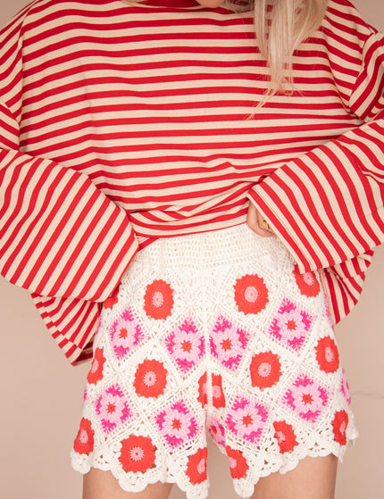 Crochet Blooms Beige/Pink - Short