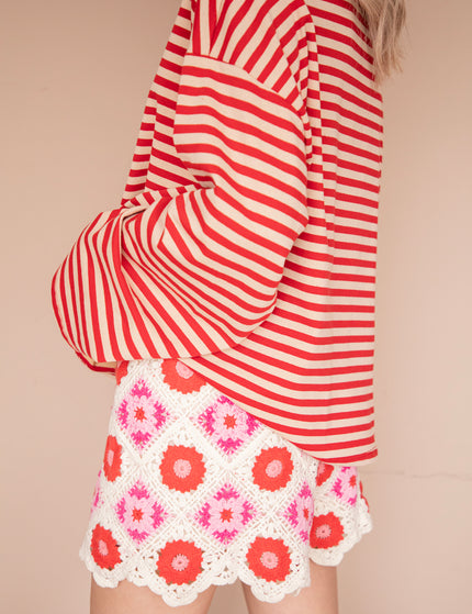 Crochet Blooms Beige/Pink - Short