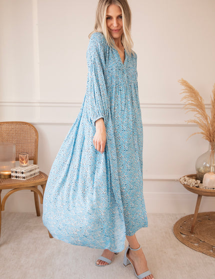Joyce Bloom Sky Blue - Maxi Dress