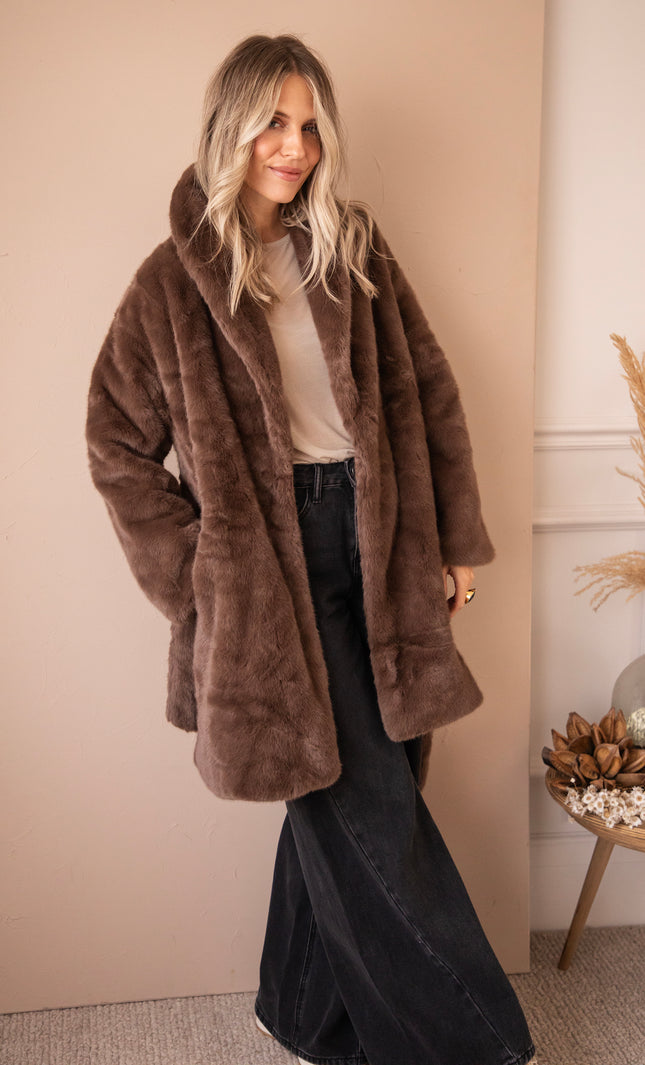 Jacke - Fur & Fab - Choco