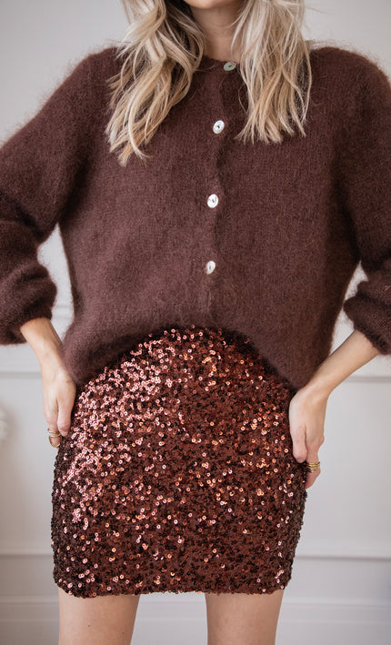 Sparkle All The Way Brown - Skirt