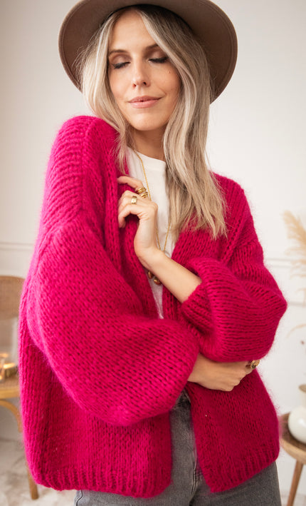 Strickjacke - Bernadette Odette - Fuchsia