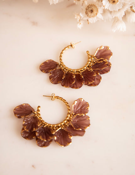 Leaves All Around Mulberry - Earrings