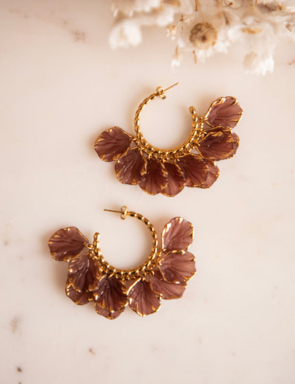 Leaves All Around Mulberry - Earrings