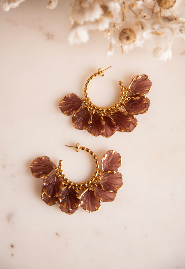 Leaves All Around Mulberry - Earrings