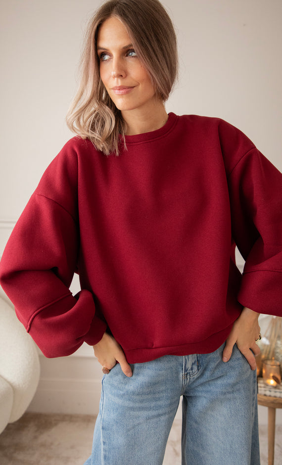 Snuggle Up  Burgundy - Sweater