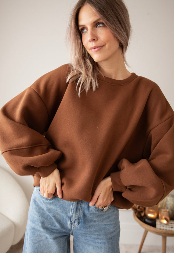 Snuggle Up Brown - Sweater