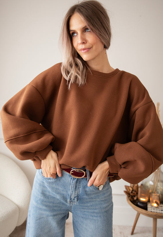 Snuggle Up Brown - Sweater