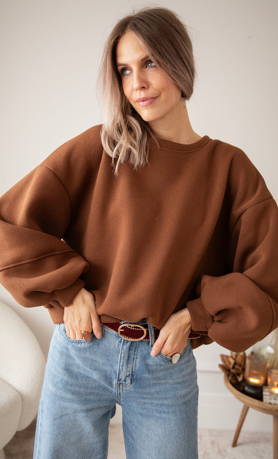 Snuggle Up Brown - Sweater