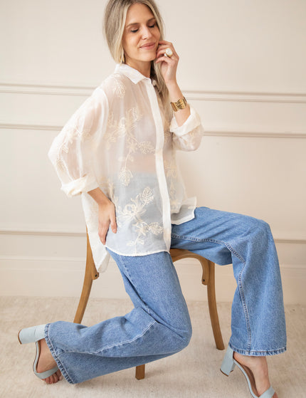 Flower Mist White/Beige - Blouse