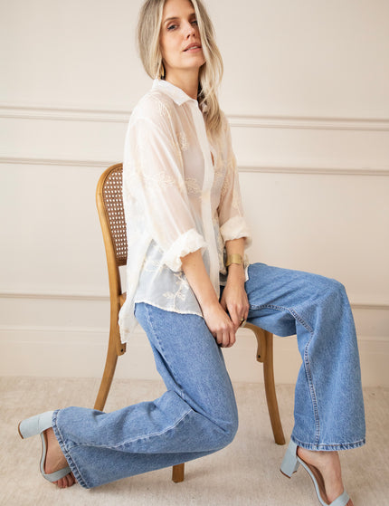 Flower Mist White/Beige - Blouse