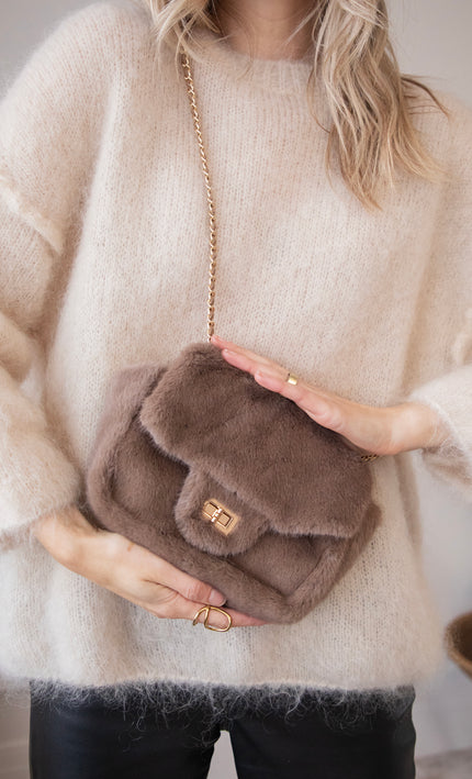 Petit Fur Taupe - Handbag