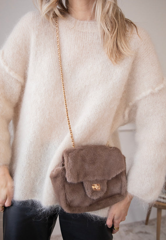 Petit Fur Taupe - Handbag