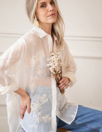 Flower Mist White/Beige - Blouse