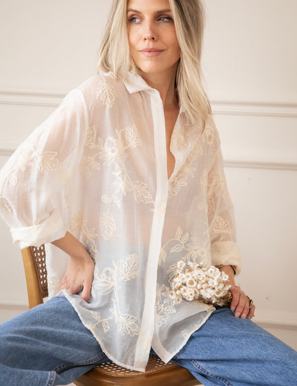 Flower Mist White/Beige - Blouse