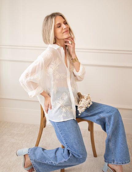 Flower Mist White/Beige - Blouse