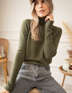 Comfy Billie Turtle Kaki - Sweater