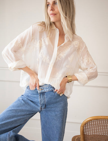 Flower Mist White/Beige - Blouse