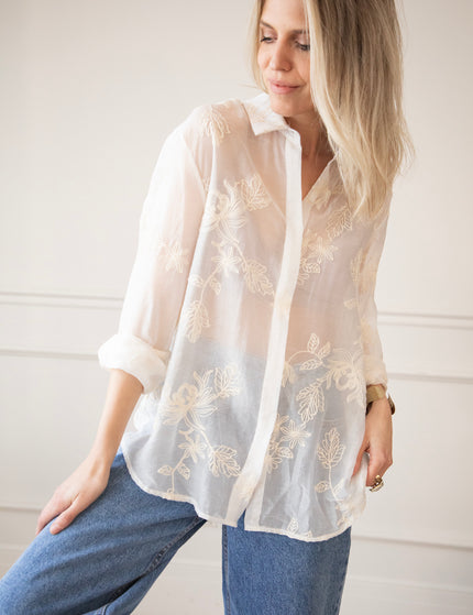 Flower Mist White/Beige - Blouse