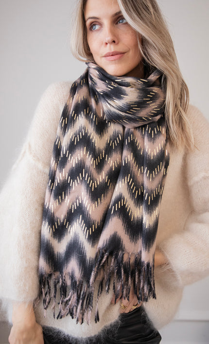 Waves Of Sprinkles Beige Mix - Scarf