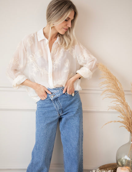 Flower Mist White/Beige - Blouse