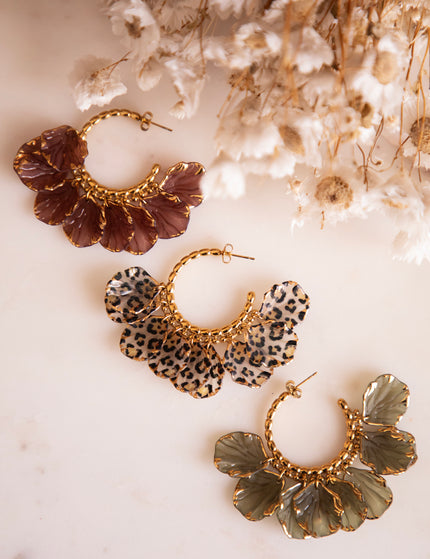 Leaves All Around Mulberry - Earrings