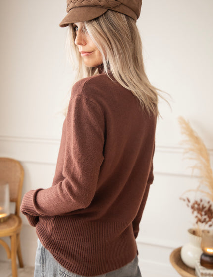 Comfy Billie Turtle Brown - Sweater