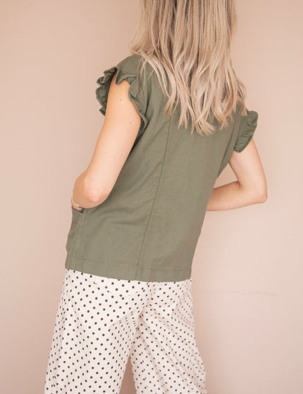 Sleeveless Ruches Kaki - Jacket