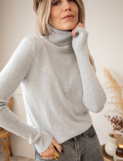 Comfy Billie Turtle Soft Grey - Sweater