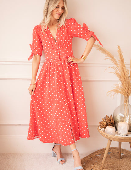 Jeanne Dots Red - Maxi Jurk