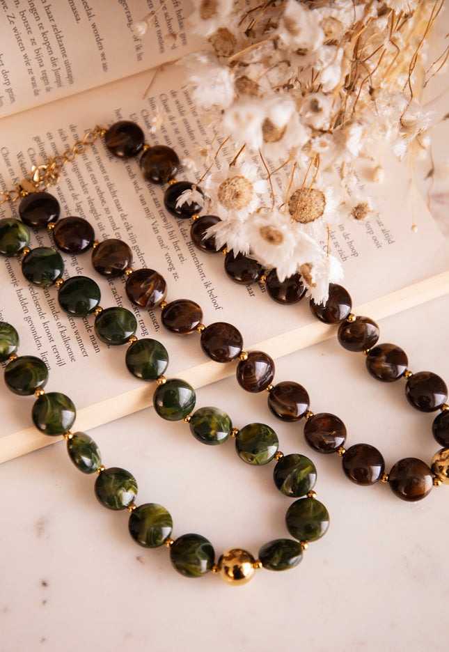 Melted Marble Mocha - Necklace