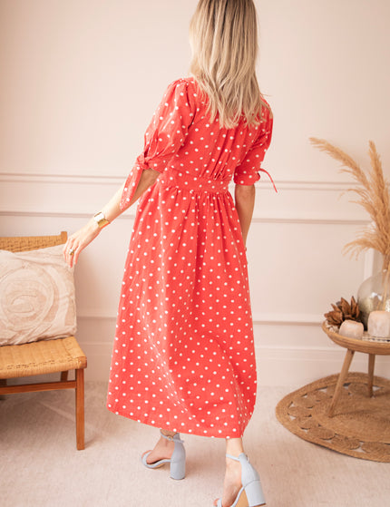 Jeanne Dots Red - Maxi Jurk