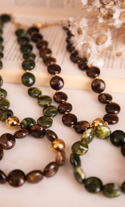 Melted Marble Mocha - Necklace