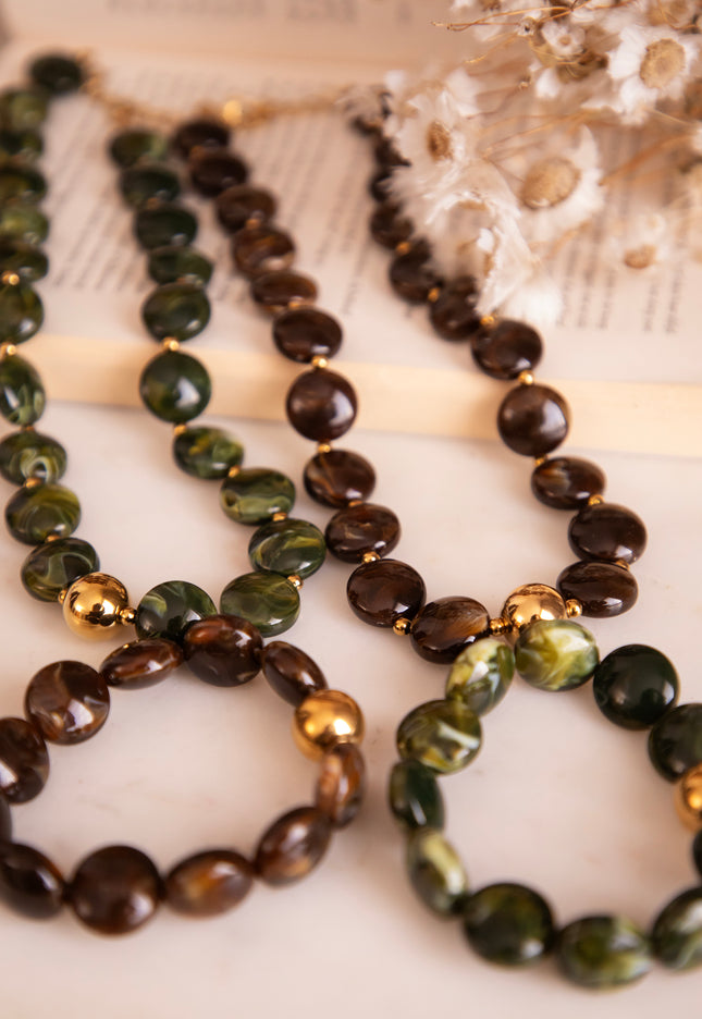 Melted Marble Mocha - Necklace
