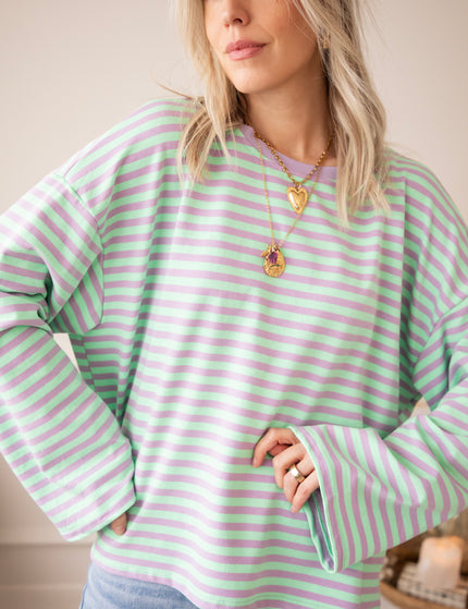 Sadie Stripe Lila/Mint - Longsleeve