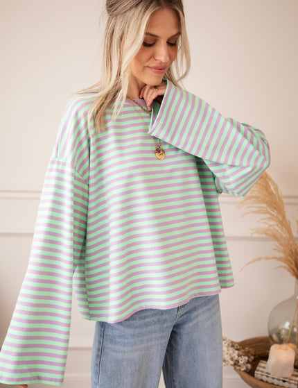 Sadie Stripe Lila/Mint - Longsleeve