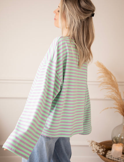 Sadie Stripe Lila/Mint - Longsleeve